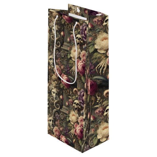 Manifesting Mythos - Gotik Viktorianisch Geschenktüte Für Weinflaschen (Vorderseite Schrägansicht)