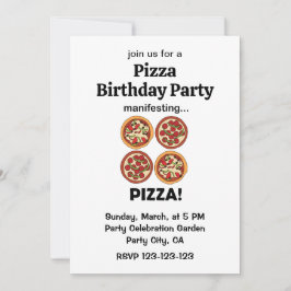 Manifesting Pepperoni Pizza Birthday Party Einladung