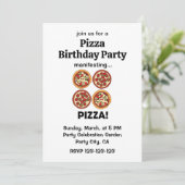 Manifesting Pepperoni Pizza Birthday Party Einladung (Stehend Vorderseite)