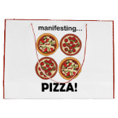 Manifesting Pepperoni Pizza Birthday Party Große Geschenktüte (Rückseite)