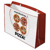 Manifesting Pepperoni Pizza Birthday Party Große Geschenktüte (Rückseite Schrägansicht)