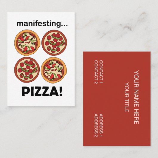 Manifesting Pepperoni Pizza Restaurant Visitenkarte (Vorne/Hinten)