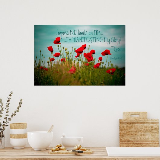 Manifesting ruhmreichen Bibelverse Isaiah 60:1-2 P Poster (Küche)