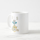 Manifesting Wealth Affe Zen-Kunst Kaffeetasse (Vorderseite Links)