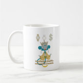 Manifesting Wealth Affe Zen-Kunst Kaffeetasse (Links)