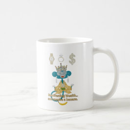 Manifesting Wealth Affe Zen-Kunst Kaffeetasse