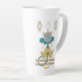 Manifesting Wealth Affe Zen-Kunst Milchtasse (Rechte Ecke)