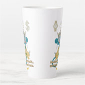 Manifesting Wealth Affe Zen-Kunst Milchtasse (Vorderseite)