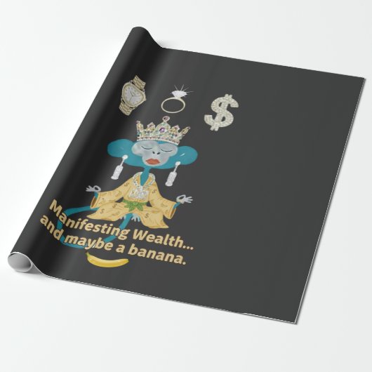 Manifesting Wealth Monkey zen art  Geschenkpapier (Ungerollt)