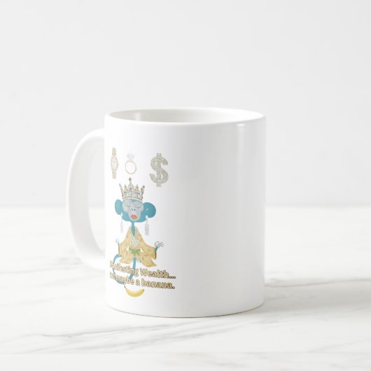 Manifesting Wealth Monkey zen art  Kaffeetasse (Vorderseite Links)