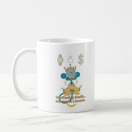 Manifesting Wealth Monkey zen art  Kaffeetasse (Links)