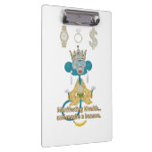 Manifesting Wealth Monkey zen art  Klemmbrett (Rechts)