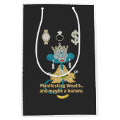Manifesting Wealth Monkey zen art  Mittlere Geschenktüte (Vorderseite)