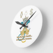 Manifesting Wealth Monkey zen art Runde Wanduhr (Winkel)