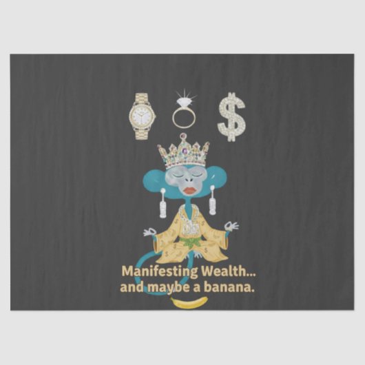 Manifesting Wealth Monkey zen art  Seidenpapier (Vorderseite)