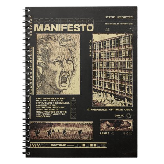 Manifesto - Brutalist Design Notizblock (Vorderseite)