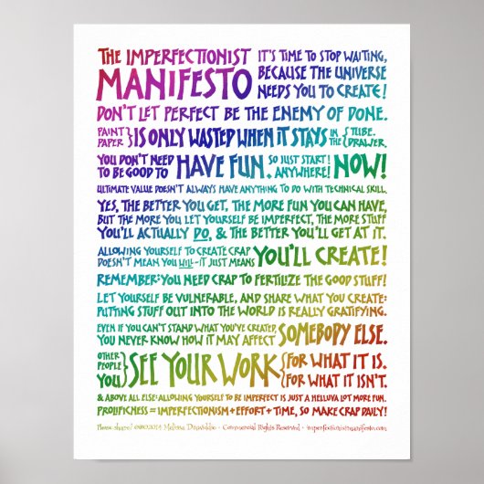Manifesto Poster - Rainbow White (Vorne)