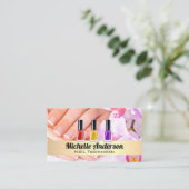 Manikarierte Hände | Nail Polnische Flaschen Visitenkarte (Stehend Vorderseite)