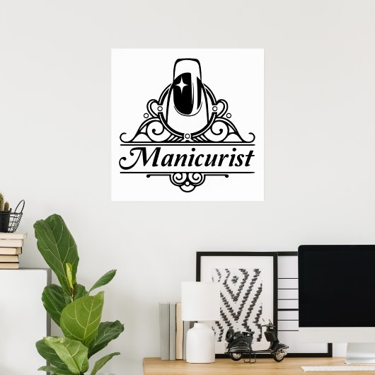 Maniküre am Arbeitsplatz Poster (Heimbüro)