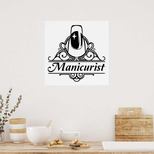 Maniküre am Arbeitsplatz Poster (Küche)