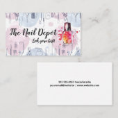 Maniküre | Aquarellbilder | künstlerisch Visitenkarte (Vorne/Hinten)