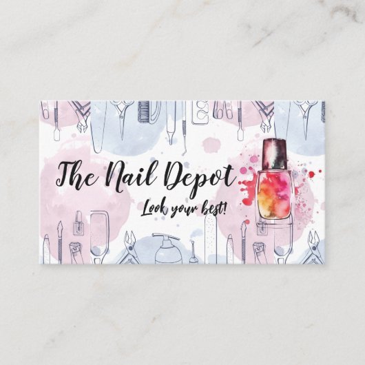 Maniküre | Aquarellbilder | künstlerisch Visitenkarte (Vorderseite)