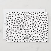 Maniküre Einladungen Rosa schwarze Sterne Geburtst (Rückseite)