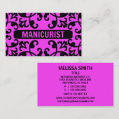 Maniküre-Hot-Pink-Damaskus-Visitenkarte Visitenkarte (Vorne/Hinten)