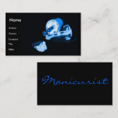 Maniküre in Schwarz und Blau Visitenkarte (Vorne/Hinten)