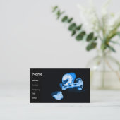 Maniküre in Schwarz und Blau Visitenkarte (Stehend Vorderseite)