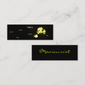 Maniküre in schwarz und gelb mini visitenkarte (Vorne/Hinten)