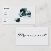 Maniküre in Schwarz und Weiß Visitenkarte (Vorne/Hinten)