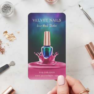 Maniküre-Künstlerin Nagel Grün & Blau Rosé Visitenkarte