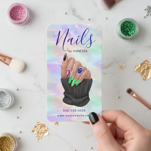 Maniküre-Künstlerin Nagelstudio-Stil Opal Visitenkarte