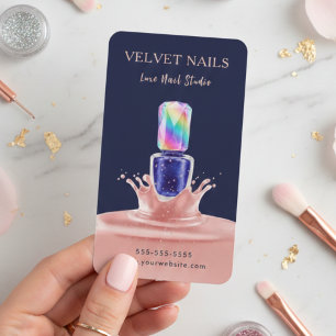 Maniküre-Künstlerin Nageltechnikerin Navy Blau Blu Visitenkarte