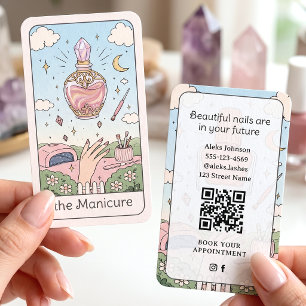 Maniküre-Künstlerin Pink Celestial Tarot Visitenkarte