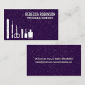 Maniküre | LILA GLITZER Visitenkarte (Vorne/Hinten)