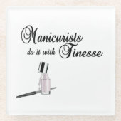 Maniküre machen es mit Finesse Glasuntersetzer (Vorderseite)