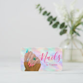 Maniküre-Nagelstudio-Künstler Chic Iridescent Opal Visitenkarte (Stehend Vorderseite)