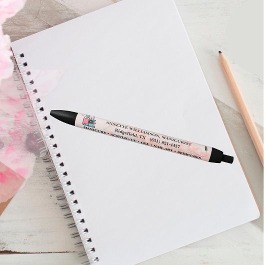 Maniküre Nageltechniker Blush Rose Marmor Kugelschreiber