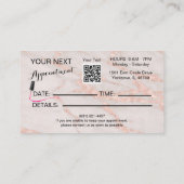 Maniküre Nageltechniker Blush Rose Marmor Visitenkarte (Rückseite)