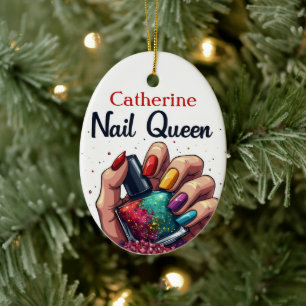 Maniküre Nail Artist Personalisiert Nail Queen Keramik Ornament