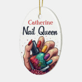 Maniküre Nail Artist Personalisiert Nail Queen Keramik Ornament (Links)