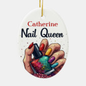 Maniküre Nail Artist Personalisiert Nail Queen Keramik Ornament (Hinten)