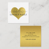 Maniküre Nail Salon Gold Foil Herzbuch Quadratische Visitenkarte (Vorne/Hinten)