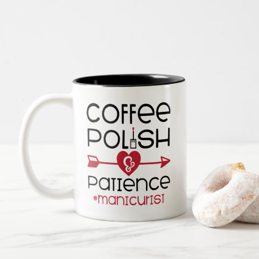 Maniküre Nail Tech Cosmetologin Manicure Salon Zweifarbige Tasse (Mit Donut)