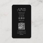 Maniküre Nail Tech Eleganter Black Silver Tropfen Visitenkarte (Rückseite)