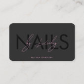 Maniküre Nail Tech Nail Artist Black Pink Visitenkarte (Vorderseite)