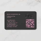 Maniküre Nail Tech Nail Artist Black Pink Visitenkarte (Rückseite)