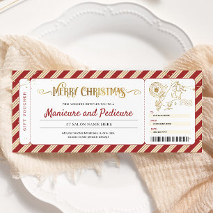 Maniküre Pediküre Weihnachtsgeschenkgutschein Einladung